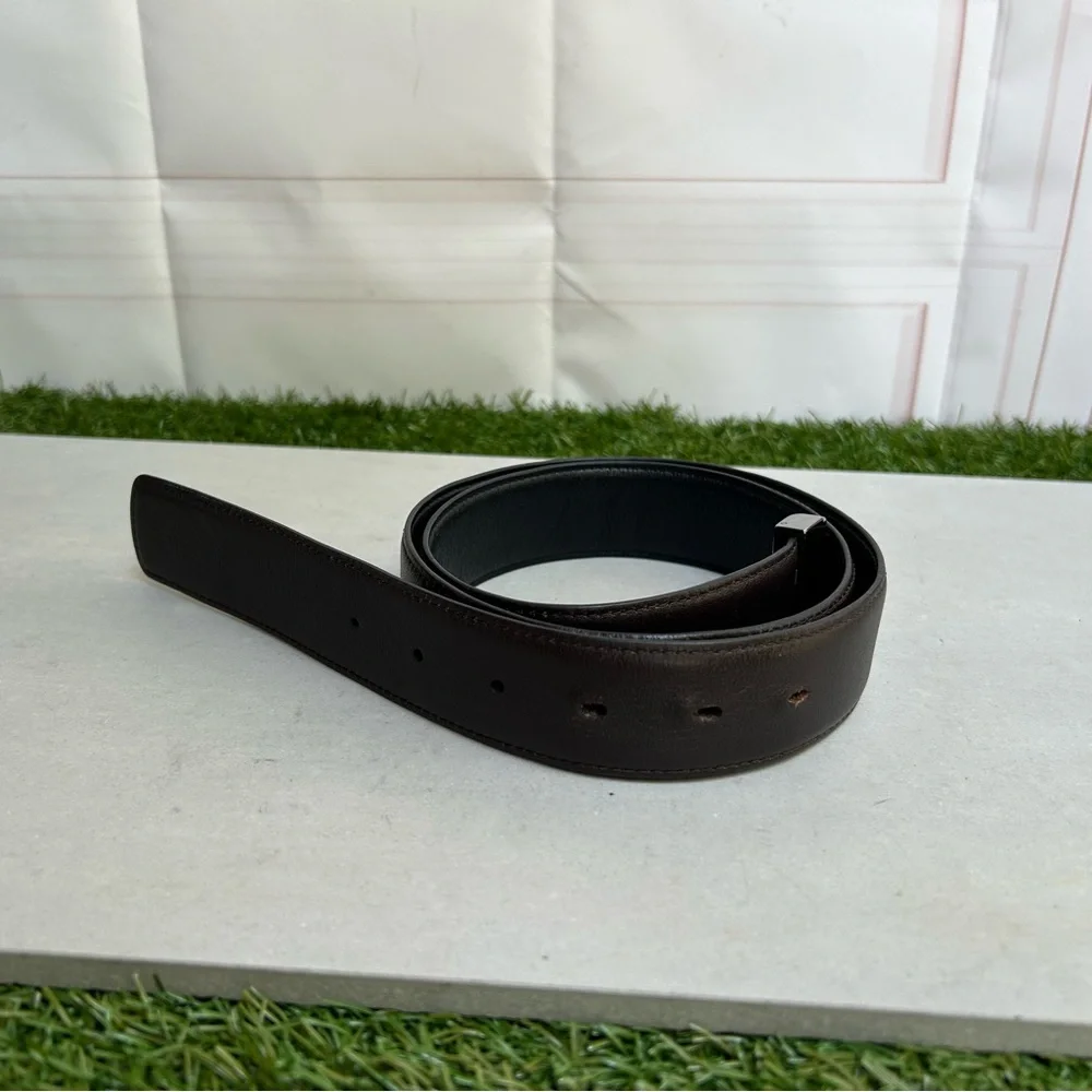 Ferragamo black /Brown Leather Men's Belt 40” (only the belt) no buckle